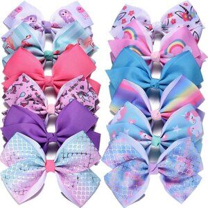 5" Hair Bows for Girls Colorful Grosgrain Ribbon Hair Bow Clips Hair Accessories